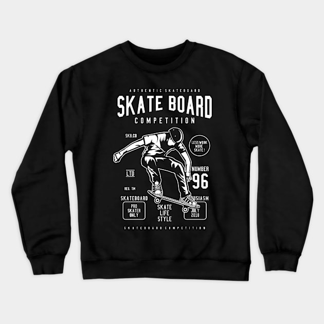 Skateboard Competition Crewneck Sweatshirt by Hudkins